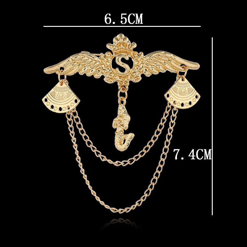 Nouveau Ailes costume lettre broche haut de gamme broche accessoires