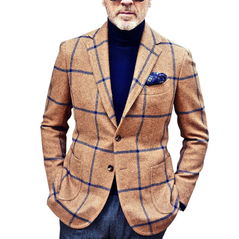 Blazer tendance décontracté à carreaux