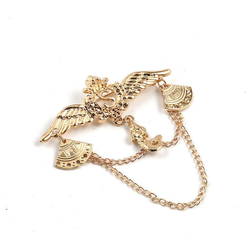 Nouveau Ailes costume lettre broche haut de gamme broche accessoires