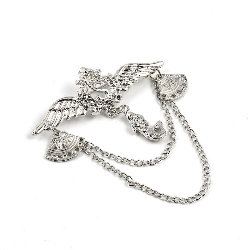 Nouveau Ailes costume lettre broche haut de gamme broche accessoires