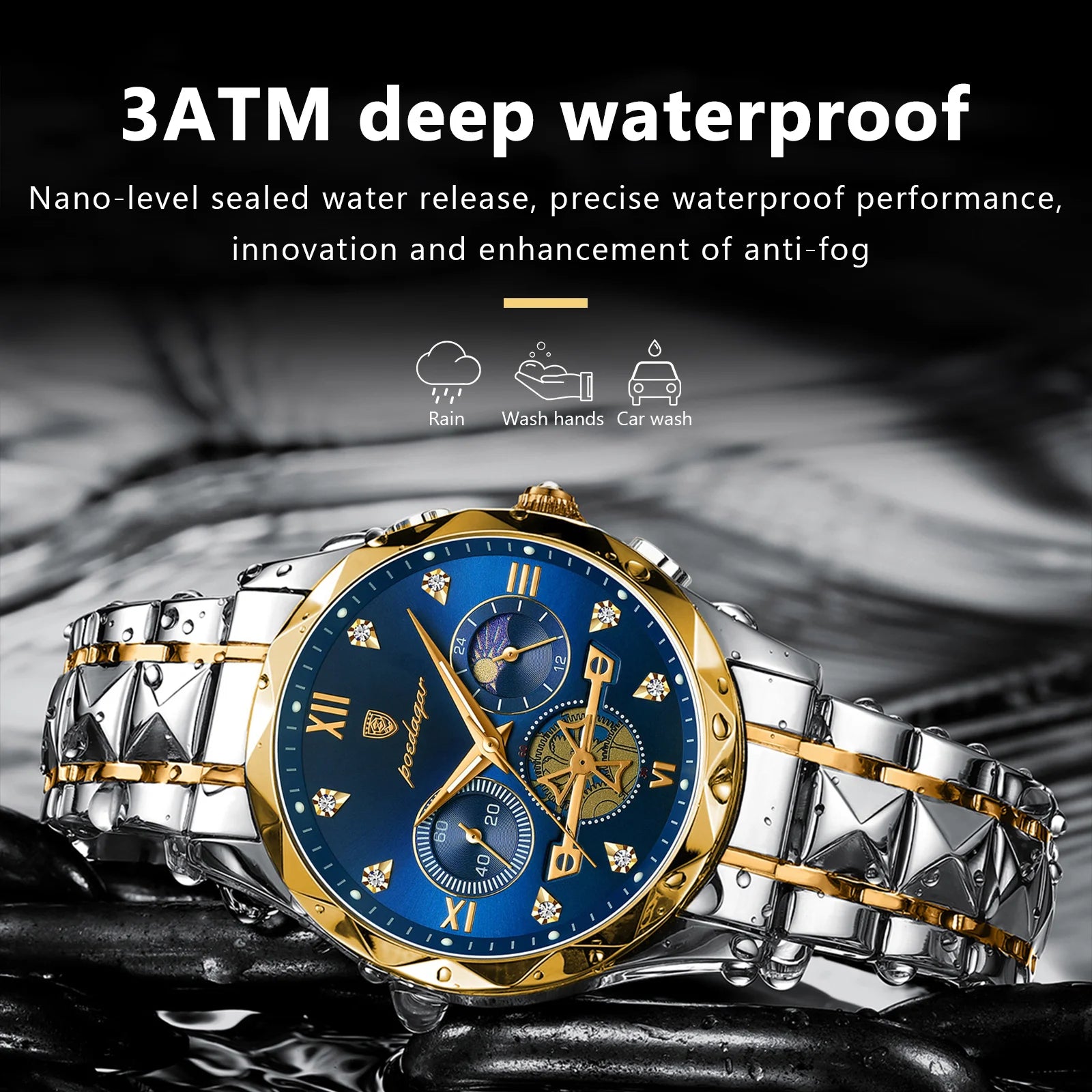 Luxury for Men Stainless Steel Men's Quartz Watches