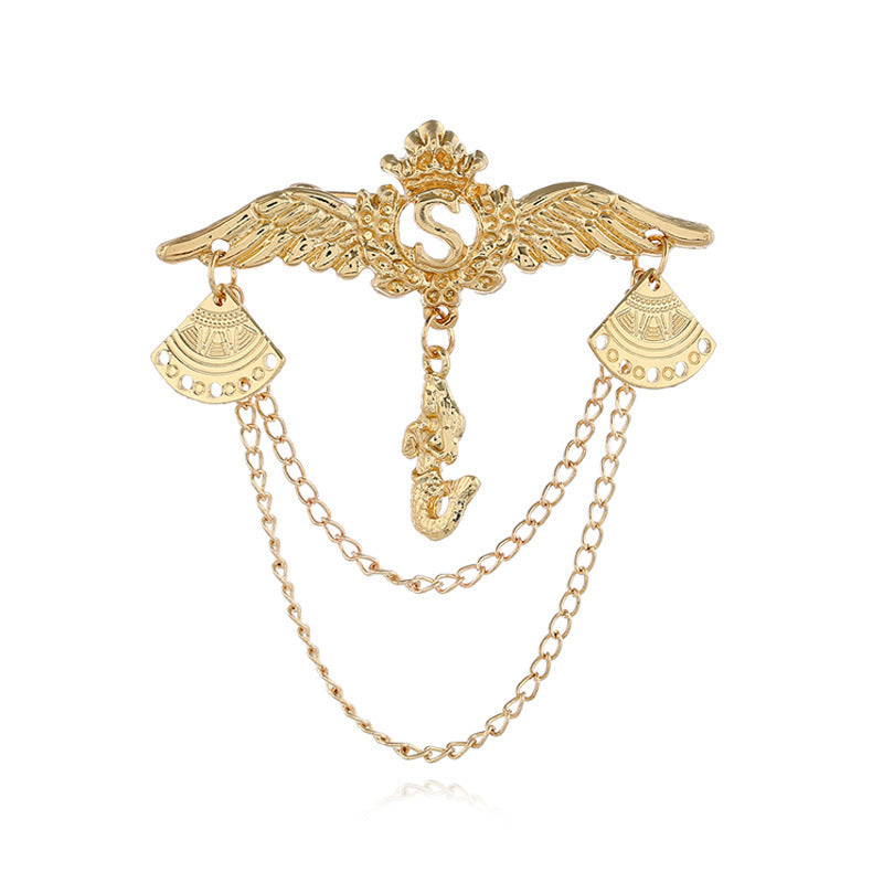 Nouveau Ailes costume lettre broche haut de gamme broche accessoires